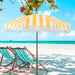 6.5FT Outdoor Patio Umbrella with Fringe, Boho Beach Umbrella | UV Protection | Tilt & Adjustable Height | Portable 2-Piece Aluminum Pole | Perfect for Pool, Garden, Party & Beach