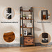 5 Tier Freestanding Ladder Bookshelf DetachableFabricDrawer