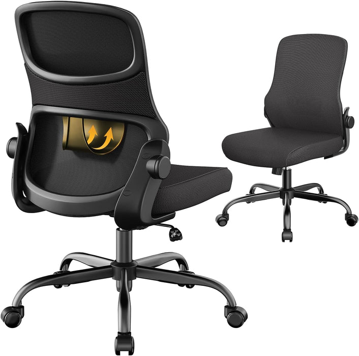 Armless Mesh Office Chair, Ergonomic Home Office Desk Chairs
