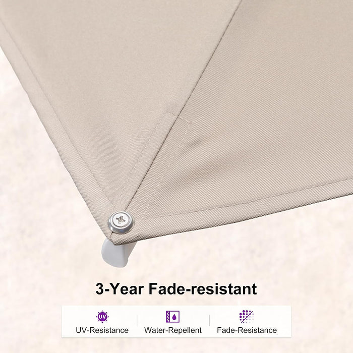 Cantilever White Umbrella 9' X 12' Left and Right Tilt, Beige