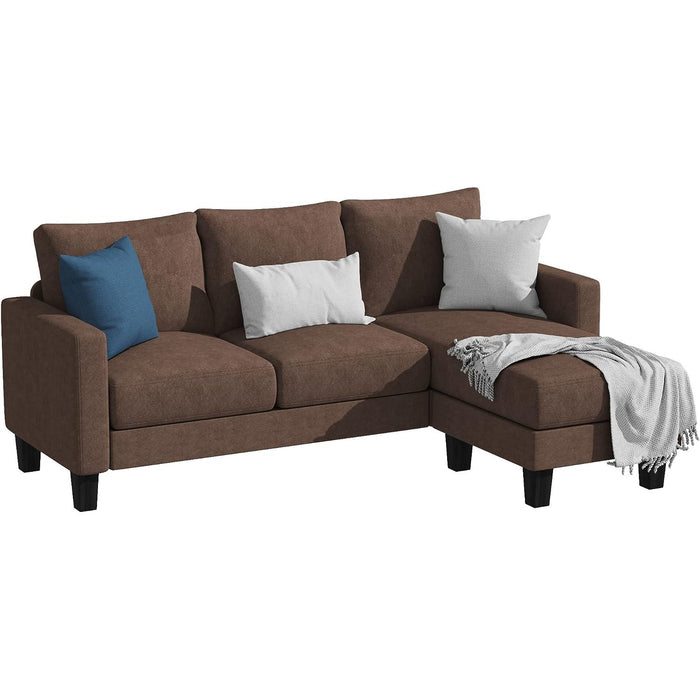 Upholstered Sectional Sofa With Reversible Chaise 77.55 Inch