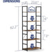 NUMENN 5 Tier Bookshelf, Tall Bookcase Shelf Storage Organizer, Modern Book Shelf for Bedroom, Living Room and Home Office, Vintage