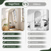 Mirror Full Length 64"X21" Full Body Floor Mirror with Stand, Shatterproof Glass, Aluminum Alloy Frame, Free Standing Wall Mounted or Leaning Arched Mirrors for Bedroom Living Room Entryway