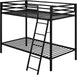 Loft Bunk Bed Twin over Twin Size with Ladder and Guardrail,Heavy Duty Metal Slats Support No Box Spring Needed Small Space Saving Furniture for Bedroom Dorm,Black