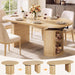 43"-79" Extendable Dining Table for 4-8 with Storage Base, Natural Oak