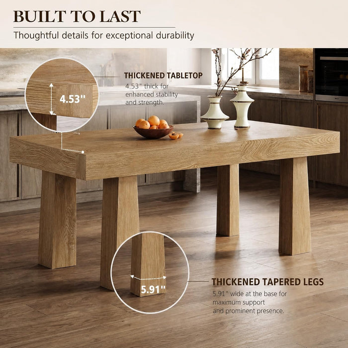 63 Inch Dining Table for 4-6 People, Rectangular Kitchen Table