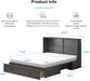 Queen Murphy Bed Cabinet SpaceSavingDesign USB Charging