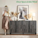 Fluted 6 Drawer Dresser 63" Long with Pine Handles, Black