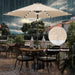 10Ft Solar Outdoor Umbrella - 24 LED Lighted Patio Umbrella with Centre Surround Light, Table Umbrellas with Tilt & Crank for Pool, Porch, Garden, Deck, Backyard UV Protection (Beige)