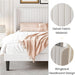 Full Size Velvet Bed Frame with Vertical Channel Tufted Wingback Headboard, Upholstered Platform Bed with Wood Slats, No Box Spring Needed, Easy Assembly, White