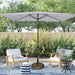 Rectangular Patio Umbrella, Table Market Umbrella with Tilt and Crank, Outdoor Umbrella for Garden, Deck, Backyard, Pool and Beach
