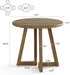 Small round Dining Table for 2-4 People, 31.5-Inch Kitchen Table for Dining Room, Living Room, Brown