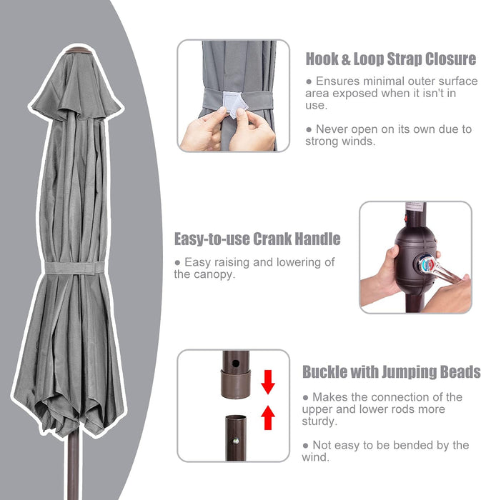 Patio Umbrella, Outdoor Umbrella with Crank