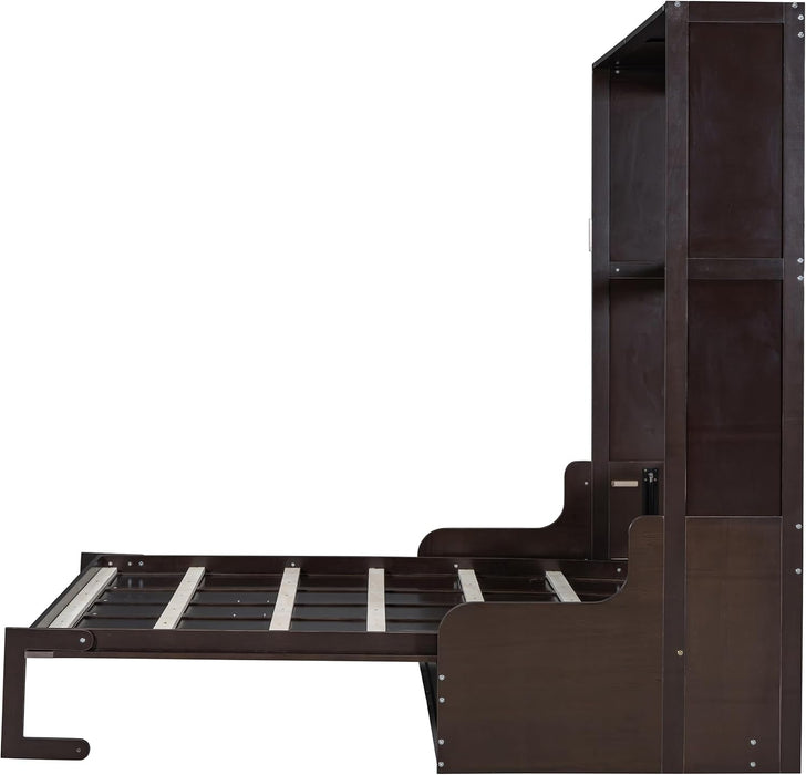 Queen Size MurphyBed WithSofa EspressoFinish SolidWood
