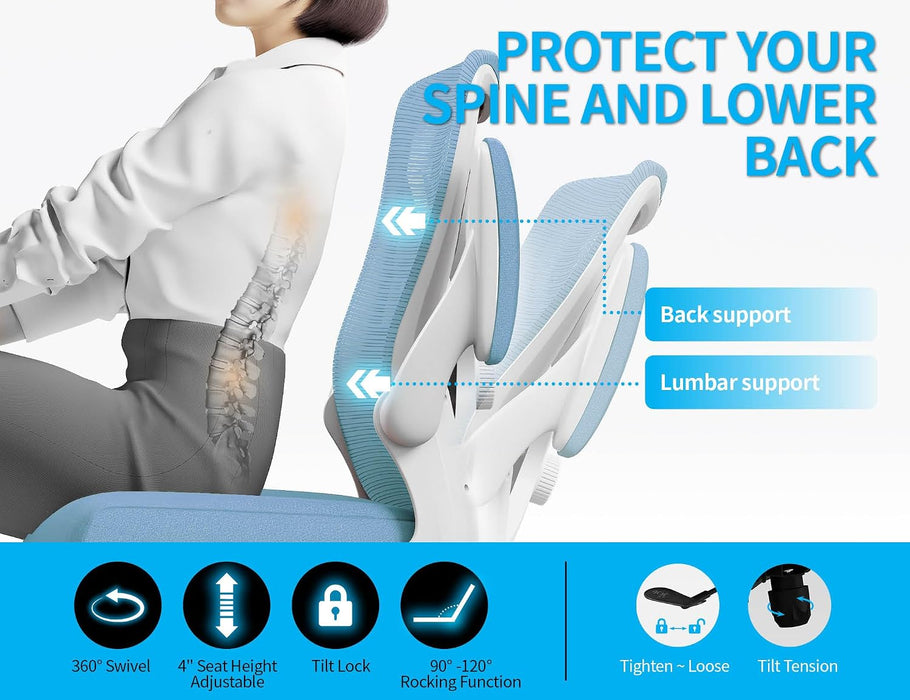 Office Chair: Mesh Ergonomic Desk Chair with 3D Lumbar & Swivel