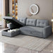 Light Grey Sectional Sofa Bed L-Shaped, 81.5", Storage