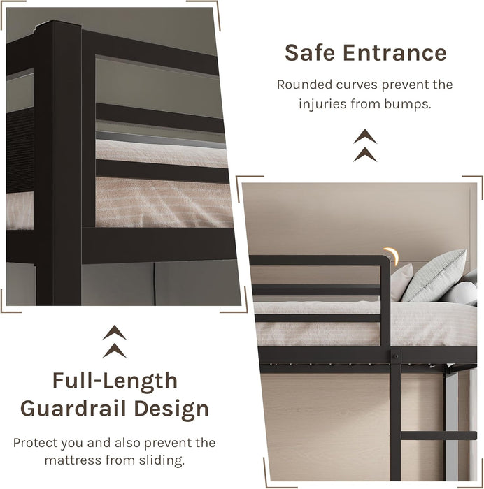 Twin Over Twin IndustrialGradeSteel BunkBed BlackFinish