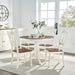 Shelby 5-Piece Traditional round Dining Table Set for 4, Distressed White