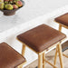 Nathan James Barker Classic Counter Height Wood Barstool with Leather Removable Cushion, Backless Island 24" Bar Stool for Kitchen, Chestnut Brown, Set of 2