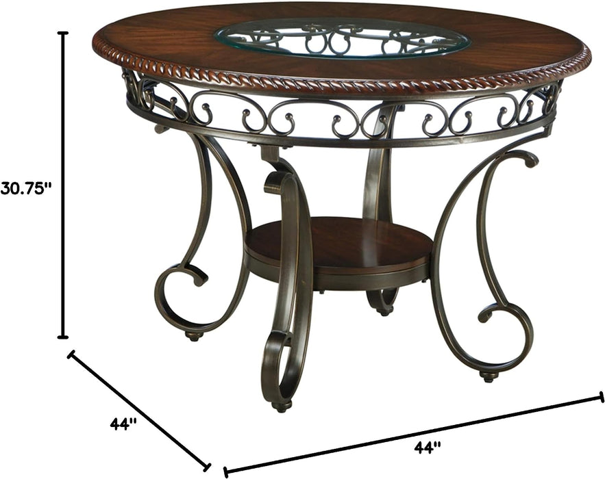 Glambrey Old World Glass Top Counter Height Table