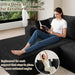 107Inch Modular Sectional Sofa Black Corduroy Upholstered