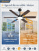 52 Inch Ceiling Fans with Lights, Indoor/Outdoor Modern Ceiling Fan with Reversible Blade and 2 Rods, Quiet DC Motor, 3CCT & 6-Speed Remote Control, Dual Finish Blade for Living Room/Bedroom