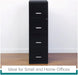 Black Metal Letter File Cabinet, 18" Deep, 4 Drawers