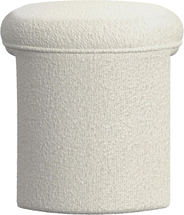 Quinn Modern Ottoman| Home Décor|Ottoman for Living Room & Bedroom - Cream White Boucle