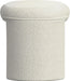 Quinn Modern Ottoman| Home Décor|Ottoman for Living Room & Bedroom - Cream White Boucle