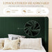 Queen Size Corduroy Upholstered Platform Bed Frame with Vertical Channel Tufted Wingback Headboard, 8" under Bed Storage, Wooden Slats & Metal Frame Support, Easy Assembly, Dark Green