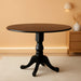 DLT-BLK-TP Dublin Modern Kitchen Table - a round Dining Table Top with Dropleaf & Pedestal Base, 42X42 Inch, Black