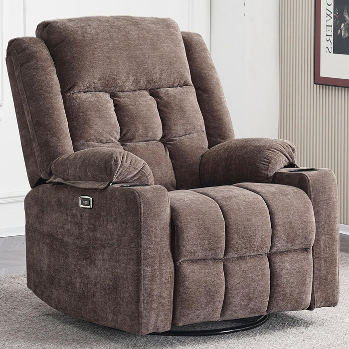 Power Swivel Recliner with Massage and USB