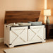 FortySevenPointTwoInch LiftTop Storage Chest White Brown Bench