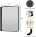Black Wall Mirror 30x48 Inch ExplosionProof Tempered