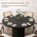Round Dining Table for 4, Modern Farmhouse Kitchen Table, 47 Inch Small Circle Dining Tables with Wood Strip Base for Kitchen Living Room (Black)
