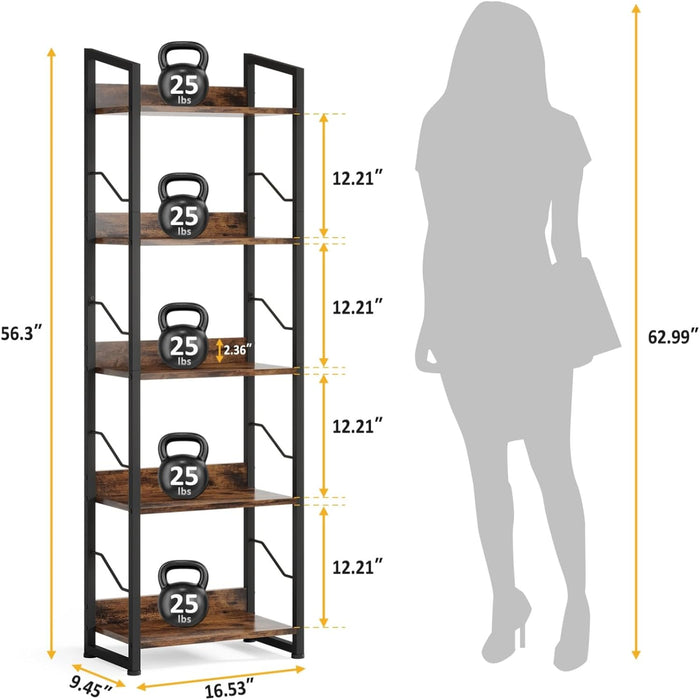 Tall 5 Tier BookshelfUnit Edge Protection Industrial