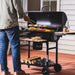 Barrel Charcoal Grill with Foldable Front Wood Shelf, 686 Sq.In. Cooking Area Outdoor Bbq Grill, Thermometer and Adjustable Air Vents for Backyard, Patio, Parties, Tailgating, Black
