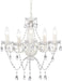 Small White 5-Light Crystal Chandelier, Modern Glass Chandelier Lighting Fixture, Small Chandelier for Bedroom, Dining Room, Living Room, Kitchen, Foyer, Girls Room Ceiling Light