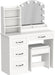 White Makeup Vanity Desk With Premium Illumination