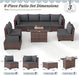Patio Furniture Set with Fire Pit Table, 8-Piece Wicker Patio Set