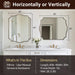 30"X40" Brushed Gold Bathroom Mirror, Large Rectangle Scalloped Mirror, Antique Brass Mirror in Rust-Proof Stainless Steel 1" Frame, Unique Wavy Design, Ideal for Home Remodel