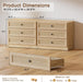3 Drawer Dresser Set of 2 for Bedroom, 31.3" Wide Wooden Dresser