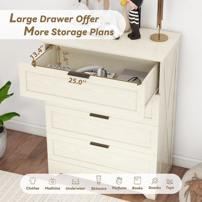 4 Closet Dresser, Farmhouse Dressers & Chests of Drawers, Light Oak