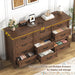 Farmhouse Dresser 12Drawer 63Inch Brown Storage Cabinet