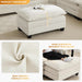 35‘’ Modern Chenille Cloud Sofa Ottoman,Rectangle Ottoman for Modular Sectional Sofa, Beige