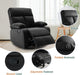 Swivel Rocker Recliner, Small Rocking Recliners for Small Spaces, Rocking Recliner Chair for Living Room, RV, Bedroom, Nursery, Black