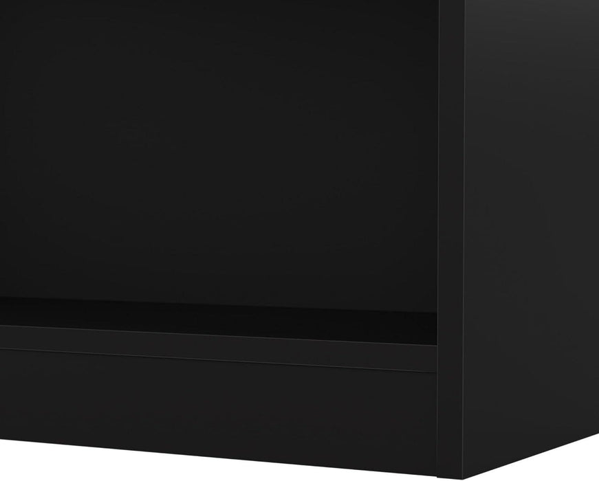 Universal Tall 5 Shelf Bookcase in Black, Vertical Storage and Display Bookshelf for Home Office or Living Room Organization