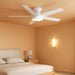Ceiling Fan with Lights and Remote, 42 Inch Low Profile Ceiling Fan with Light, Reversible, 3CCT, Dimmable, Noiseless, White Flush Mount Ceilings Fans for Bedroom, Indoor/Outdoor