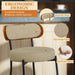 Bar Stools Set of 3 Boucle Seat Chair with Wood Back | 24 Inch,Upholstered,Metal Frame,Foot Rest,Light Brown,Mid Century Modern Barstools for Kitchen Island Dining Room