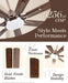 72" Oil Rubbed Bronze Smart Ceiling Fan with Light via Wifi Alexa,6-Speeds Quiet DC Motor,Dimmable,Outdoor Antique Bronze Large Ceiling Fan for Living Room,Patio,Dual Finish 7 Blades